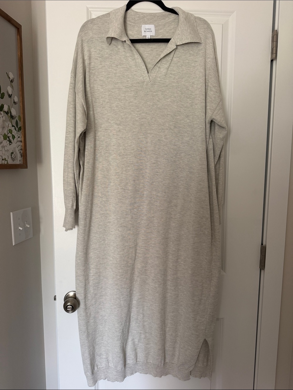 Things Between 100% Cotton Oversized Collared Knit Dress